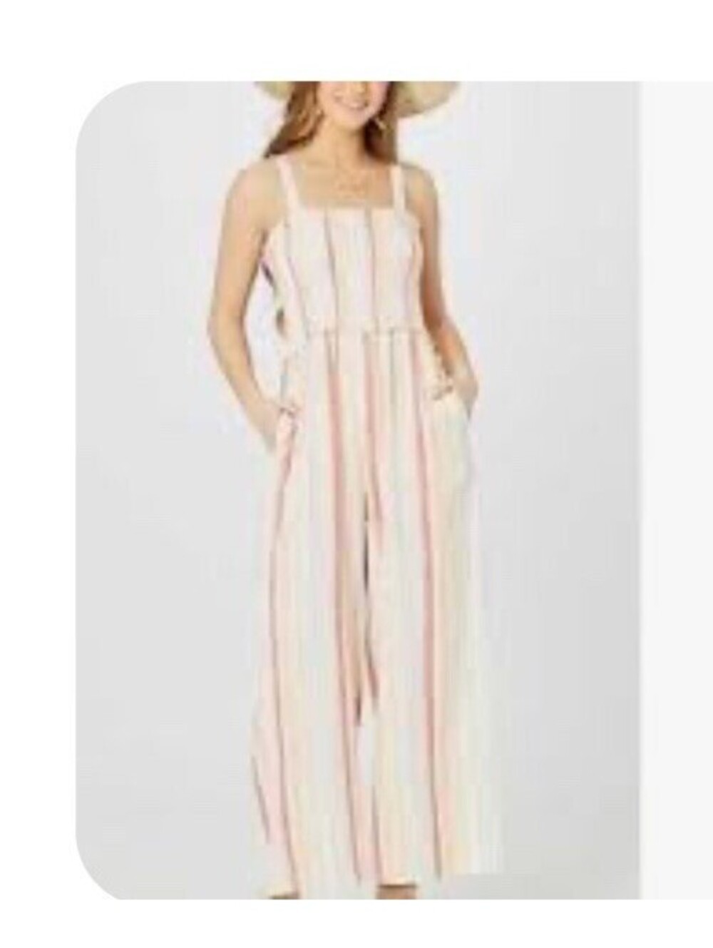Altrโd State Romper Wide legged sleeveless Jumpsuit Linen Blend Med 25โinseam